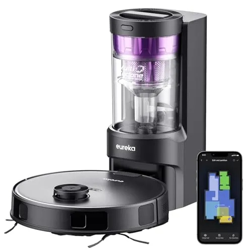 EUREKA Robot Vacuum and Mop Combo, Self-Emptying, 4000pa Suction, Smart Navigation, App Controlled robot vacuum