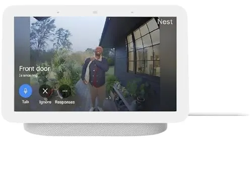 Google Nest Hub 7” Smart Display with Google Assistant (2nd Gen) - Chalk Bluetooth speaker