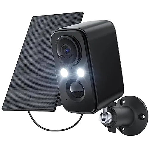 IHOXTX Security Cameras Wireless Outdoor, Flood Light Solar Cameras for Home Security, Home Camera with Color Night Vision,