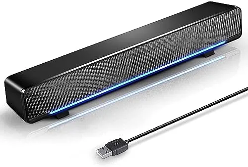 MARBOO Computer PC Bluetooth Soundbar Speakers Wireless USB Powered Laptop Desktop Monitor Speakers for PC Smartphone Ipad