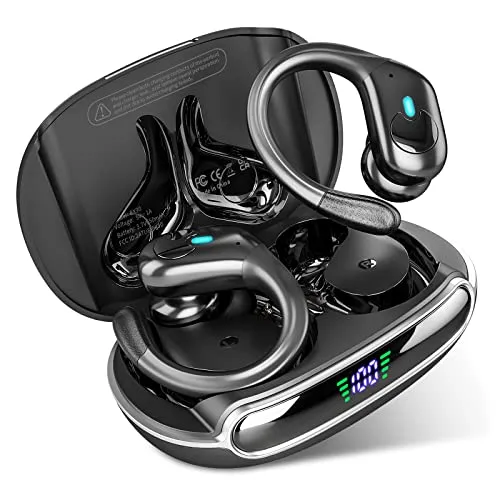 sajawass Wireless Earbuds Bluetooth Headphones 80Hrs Playback with LED Diaplay Wireless Charging Case Noise Cancelling Ear