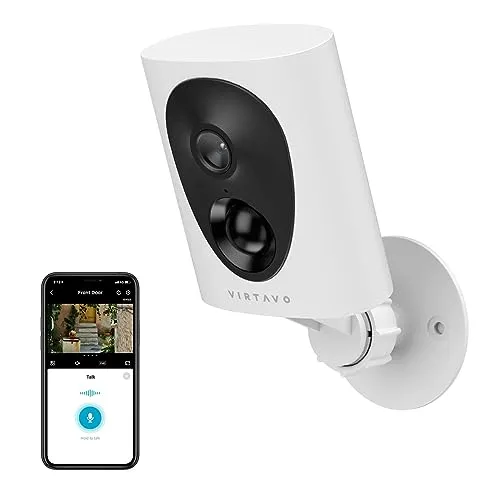 VIRTAVO Security Cameras Wireless Outdoor, Battery Powered Starlight Color Night Vision Weatherproof, Surveillance WiFi Home